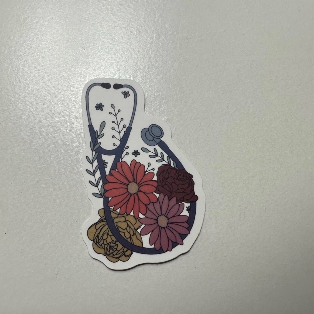 Floral Stethoscope Sticker